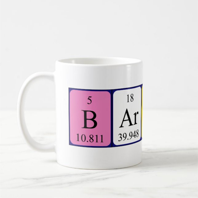 Barnabas periodic table name mug (Left)