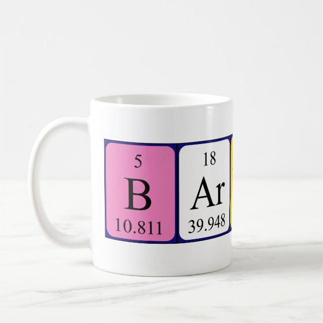 Barnabas periodic table name mug (Left)
