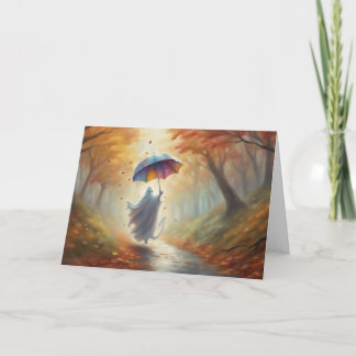 Barnaby Ghost Fall Walk Halloween Card