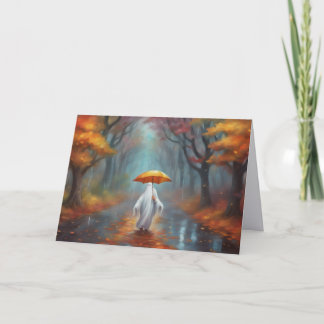 Barnaby Ghost Fall walk Halloween Card