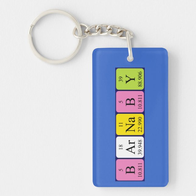 Barnaby periodic table name keyring (Front)