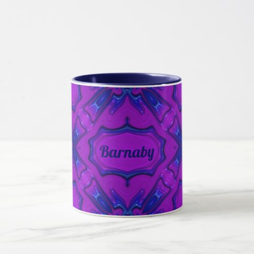  BARNABY  Purple and Blue Fractal   Mug