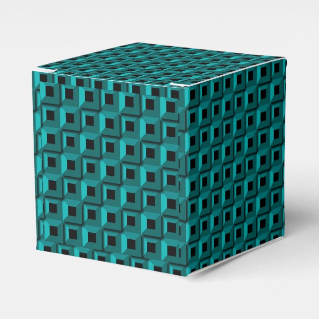 Barnacles in Turquoise Classic 2x2 Favor Box (Front Side)