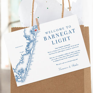 Barnegat Light NJ Navy Wedding Welcome Itinerary Thank You Card