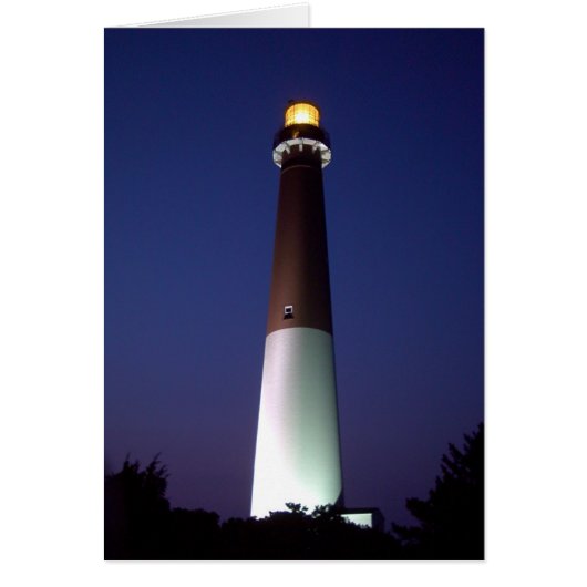 Barnegat Lighthouse at Night Cards (Front)