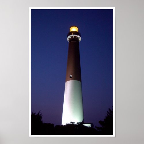 Barnegat Lighthouse at Night Poster