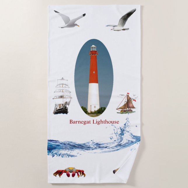 Barnegat Lighthouse Beach Towel (Front)
