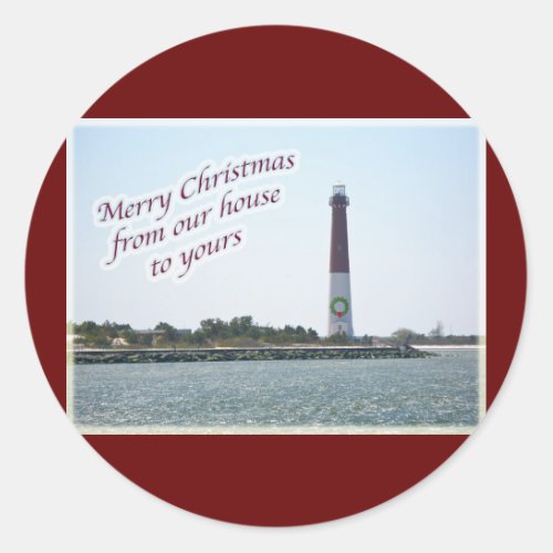 Barnegat Lighthouse Christmas Sticker