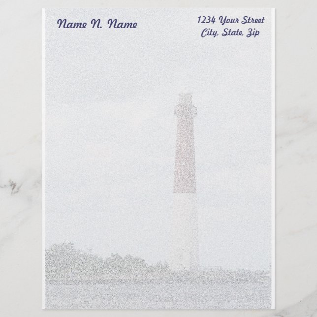 Barnegat Lighthouse LBI Letterhead Stationery (Front)