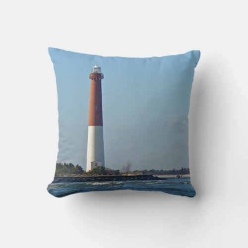 Barnegat Lighthouse Long Beach Island New Jersey Throw Pillow