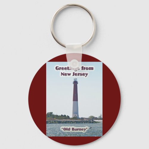 Barnegat Lighthouse NJ Greetings Keychain
