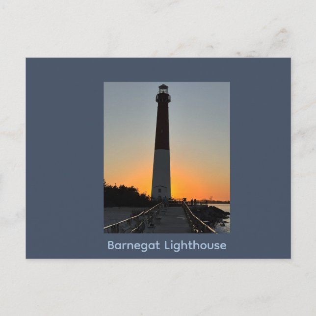 Barnegat Lighthouse Sunset Postcard (Front)