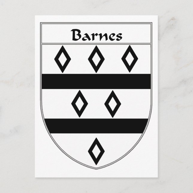 Barnes Coat of Arms/Family Crest Postcard (Front)