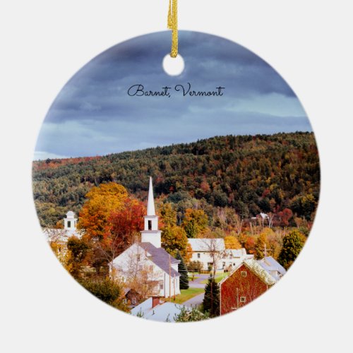 Barnet Vermont colors of autumn Ceramic Ornament