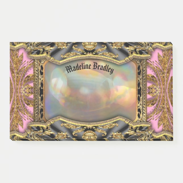 Barnetcue Beautiful Baroque Monogram Post-it Notes (Front)