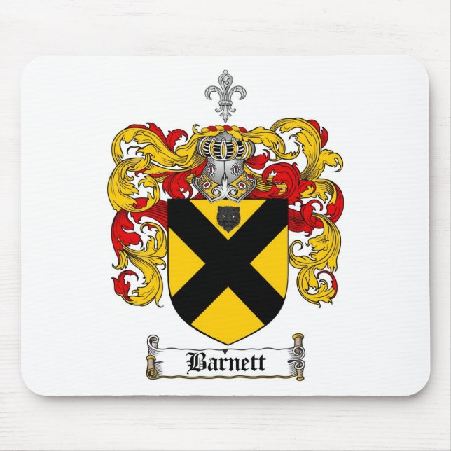 BARNETT FAMILY CREST -  BARNETT COAT OF ARMS MOUSE PAD (Front)