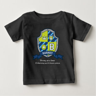 Barney boys B name & meaning bear knights shield Baby T-Shirt
