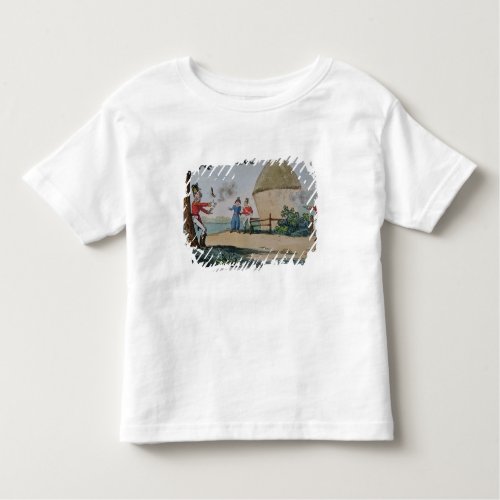 Barney fighting a duel toddler t_shirt