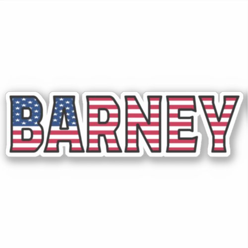 Barney Name First Name USA Sticker Stickerset