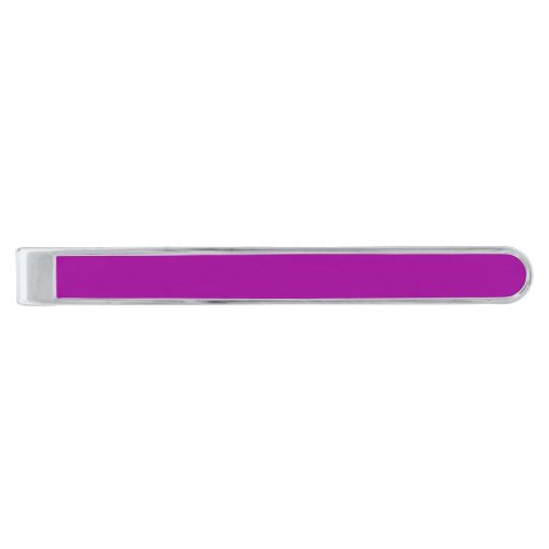  Barney purple solid color  Silver Finish Tie Bar