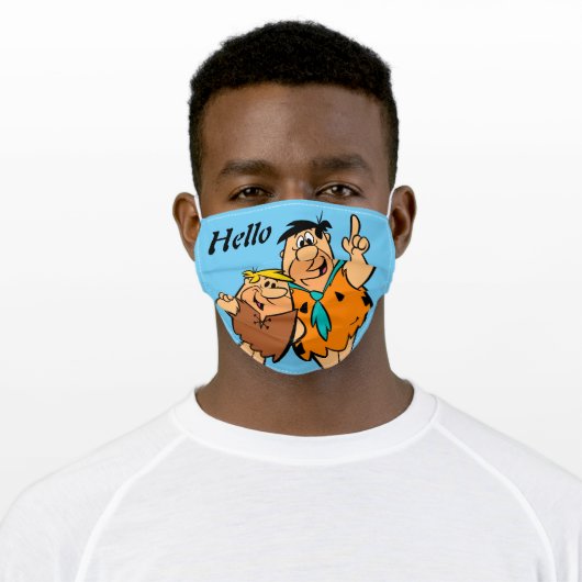 Barney Rubble and Fred Flintstone Adult Cloth Face Mask (Worn)
