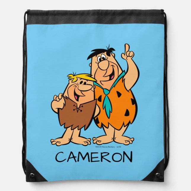 Barney Rubble and Fred Flintstone Drawstring Bag (Front)