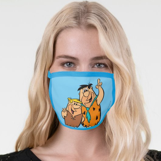 Barney Rubble and Fred Flintstone Face Mask (Worn Her)