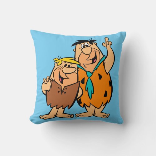 Barney Rubble and Fred Flintstone Throw Pillow