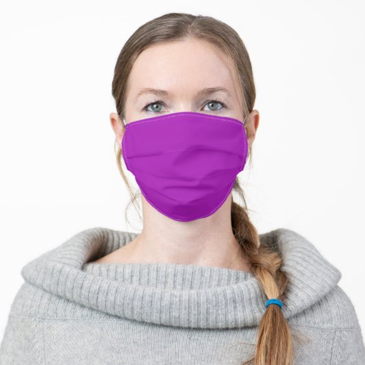  Barney (solid color)  Adult Cloth Face Mask (Worn)