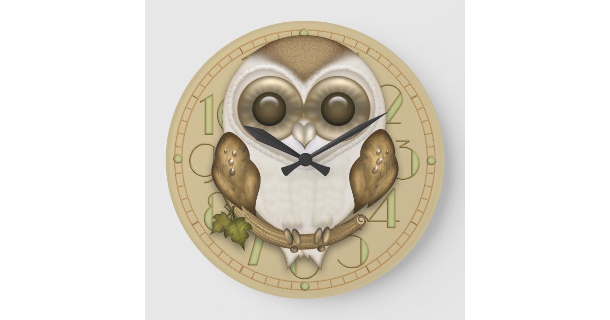 Barney The Barn Owl Wall Clock | Zazzle