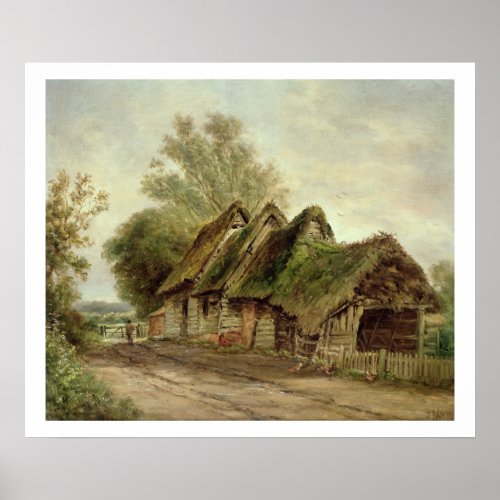 Barns at Flatford oil on canvas Poster