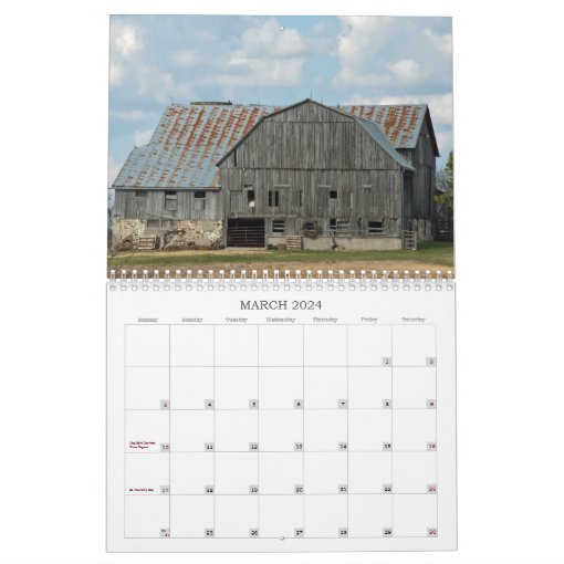 BARNS CALENDAR  Zazzle