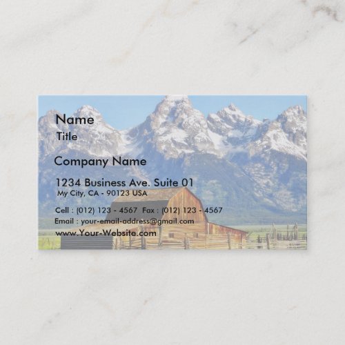 Barns Grand Tetons Mountains Business Card Templates