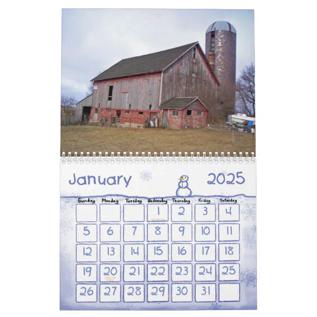 Barns of North Iowa Calendar Zazzle