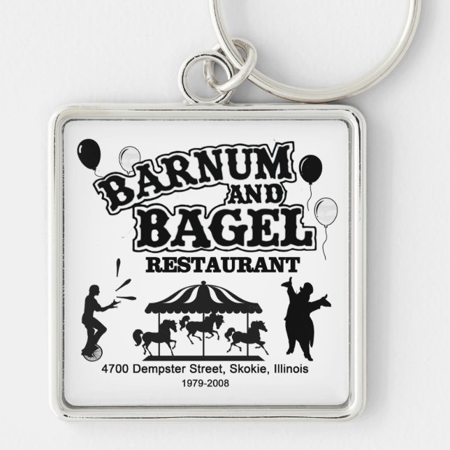 Barnum and Bagel Restaurant, Skokie, Illinois Keychain (Front)
