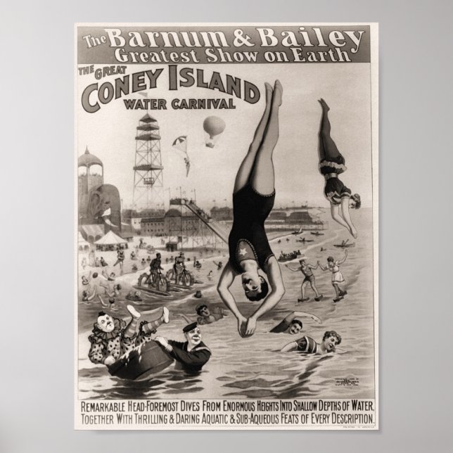 Barnum and Bailey Coney Island Water Carnival Poster (Front)