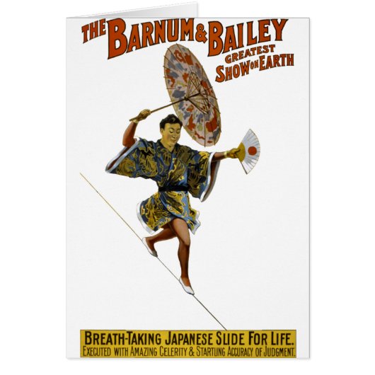 Barnum and Bailey: Japanese Tight-rope Walker Cards (Front)
