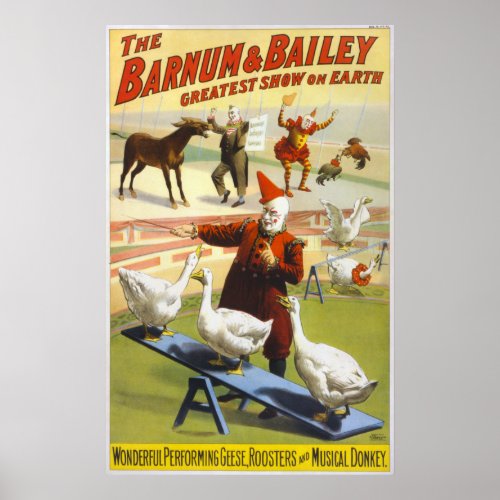 Barnum  Bailey Circus _ Circa 1900 Poster