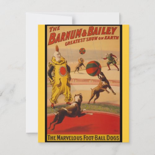 Barnum &amp; Bailey Circus Foot-Ball Dogs Personalized Announcement