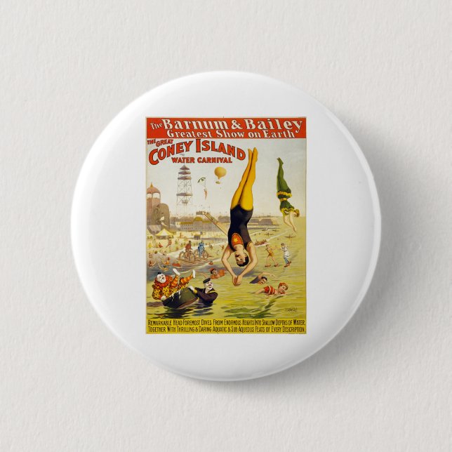 Barnum & Bailey Coney Island Water Carnival Button (Front)