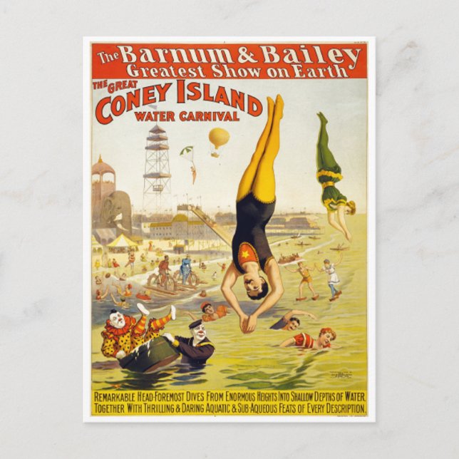 Barnum & Bailey Coney Island Water Carnival Postcard (Front)