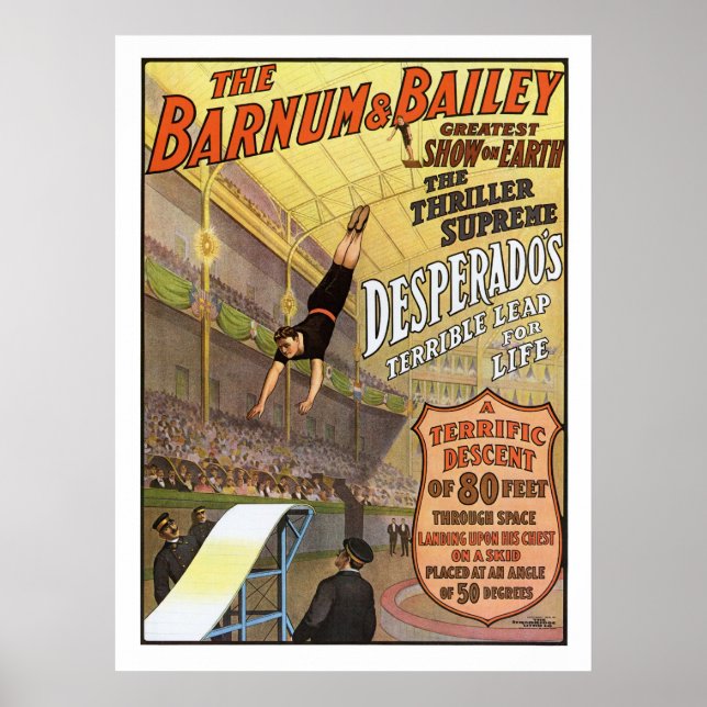Barnum & Bailey Leap for Life Circus Advertisement Poster (Front)