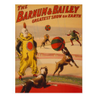 Barnum & Bailey - Marvelous Football Dogs Postcard