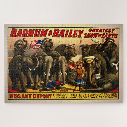 Barnum Bailey Vintage Circus Illustration Art Old Jigsaw Puzzle