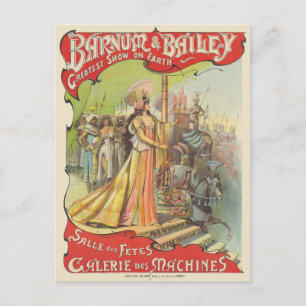 Barnum & Bailey Vintage Poster 1901 Postcard
