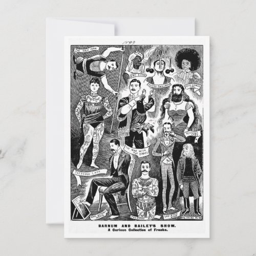 Barnum  Baileys Show Collection of Freaks Thank You Card