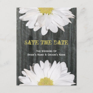 Barnwood and Daisy Wedding Save The Date