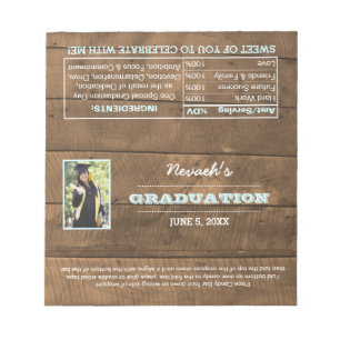 Barnwood Aqua Graduation Favor Candy Wrappers Notepad