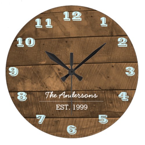 Barnwood Aqua Personalized Clock