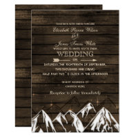 Barnwood Camping Rustic Mountains Wedding Card